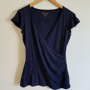 Lilly Pulitzer navy jersey wrap top medium